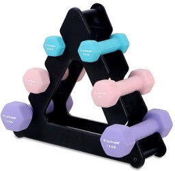 Zestaw hantelek fitness na stojaku Sapphire SG-210 6