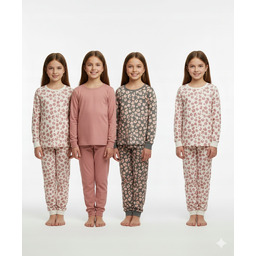 Tu 4 pak piżam piżama long leopard neutra