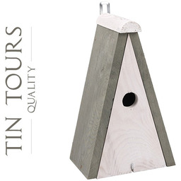 DREWNIANA BUDKA LĘGOWA DLA SIKORKI 16x11x26/28 cm