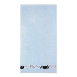 Zwoltex Ręcznik 70x130 Koty Mgiełka-5460 niebieski frotte bawełniany