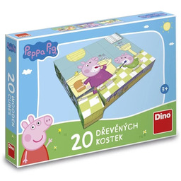 Drewniane klocki obrazkowe Świnka Peppa 20 elementów