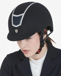 EQUESTRO Kask Eclipse Plain Velvet - navy/silver