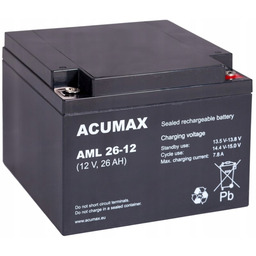 Akumulator bateria Acumax Aml 12V 26Ah Centrala Pożarowa
