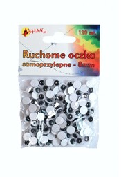 Ruchome oczka samoprzylepne 8 mm 120 szt Shan