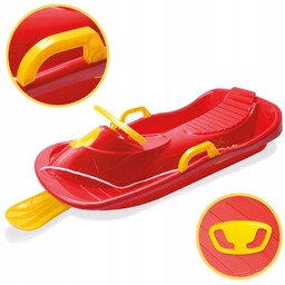 Sanki z kierownicą hamulcami Dzieci czerwone Plastikowe ślizg