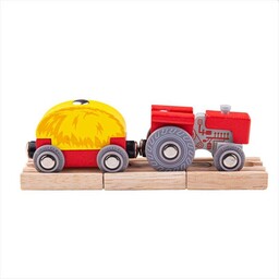 Ciągnik z sianem BJT495-Bigjigs Rail, kolejka drewniana