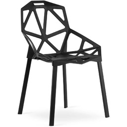 Elior Zestaw czarnych nowoczesnych krzeseł 4 szt. A0-W74