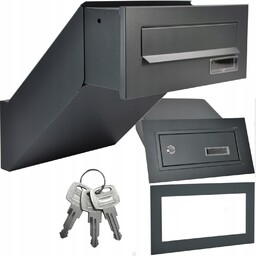 Skrzynka Na Listy Przelotowa Do Wmurowania 26-42cm Antracyt+ramka,