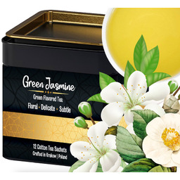Jaśminowa Zielona Herbata w Upominkowej Puszce z Jaśminem