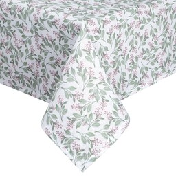 Eurofirany Obrus 140x180 Grace biały zielony liście plamoodporny