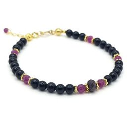 Pakamera Bransoletka turmalinowa z rubinami