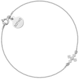 Srebrna Bransoletka Z Krzyżykiem Wysadzanym Swarovski  Crystal