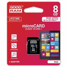 GOODRAM Karta microSDHC 8GB CL10 + adapter
