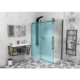 Ścianka boczna 80cm Loft-industrial,gr szkła:8mm+nanopowłoka, chrom VOLCANO