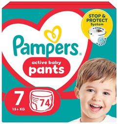 Pieluchomajtki Pampers Active Baby, rozmiar 7, pieluszki 74,