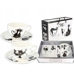 Kpl. 2 filiżanek ze spodkami koty Crazy Cats
