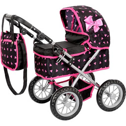 Kinderplay wózek z kokardą głęboki dla lalki KP0261R