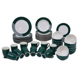 AMBITION Serwis obiadowy porcelanowy Aura Green 12 osób