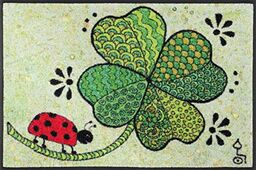 wash + dry Designerska wycieraczka z poliamidu, zielona,