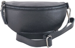 Saszetka / nerka skórzana młodzieżowa - Czarna