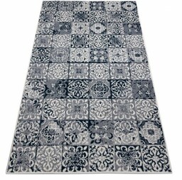 Dywan HEOS 78586 krem / niebieski PATCHWORK, PŁYTKI