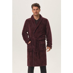 Szlafrok męski do kolan z eleganckim kołnierzem Hustle