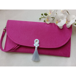 Pakamera Różowa kopertówka, torebka do ręki fuksja, torebka