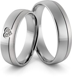 Obrączki ślubne palladowe 5 mm z sercem