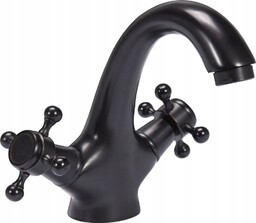 Bateria Umywalkowa Czarna Kran Retro Black 1