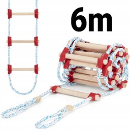 Drabina sznurowa linowa na dach Atestowana 6m dekarska