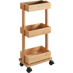 WENKO regał Tortona z bambusa, wózek łazienkowy, regał