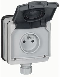 PLEXO IP66 Gniazdo 2P+Z z klapką 16 A