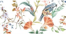 Płytka ścienna dekoracyjna Alfa-Cer PARROTS WHITE DEC. C
