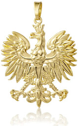 Zawieszka Godło Polski Orzeł srebrna pozłacana