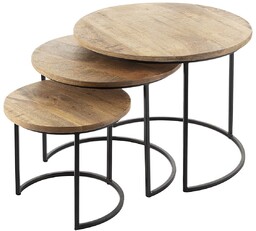 Komplet stolików Loft 3szt., 55/46/35 x 45/39/32 cm