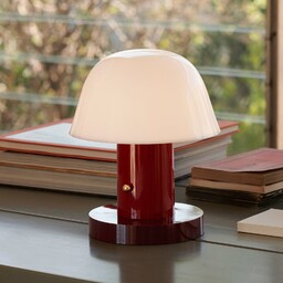 &TRADITION Setago JH27 ładowalna lampa stołowa, bordo/winogrono