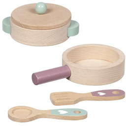 Metalowe garnki do zabawy 51509- Goki, akcesoria kuchenne