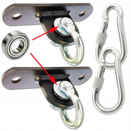 Uchwyt huśtawki z Łożyskiem i szeklą hak Czarny