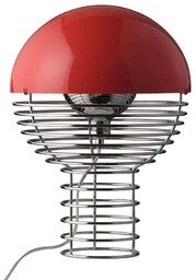 Verpan - Wire Lampa Stołowa Ø30 Chrome/Red