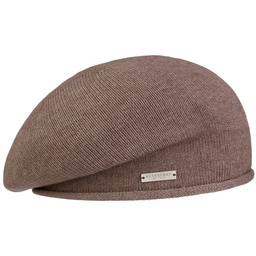 Beret z Dzianiny Classic Uni by Seeberger, szarobrązowy,