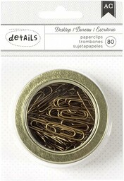 American Crafts Magnetyczne puszki biurowe 2,5-calowe złote spinacze