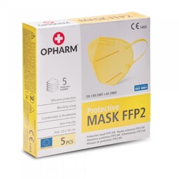OPHARM Maska Ochronna FFP2 żółta, 5szt.
