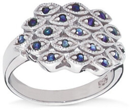 PAVO Srebrny pierścionek z niebieskimi szafirami