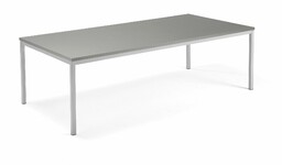 Stół konferencyjny QBUS, 2400x1200 mm, 4 nogi, srebrna