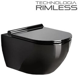 MUSZLA WC RIMLESS 49x36x36 cm CZARNA VERA +