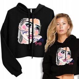 Bluza Krótka Czarna Makijażystka BEAUTY BOSS - L