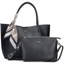 Rieker H1399-00 BLACK torebka damska EKO czarna 2in1