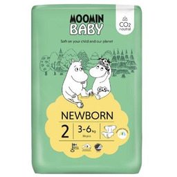 MOOMIN BABY Newborn Pieluszki ekologiczne 2 (3-6kg), 56szt.