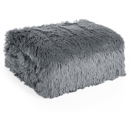 Koc 150 x 200 Dwustronny Futrzak Tifany1 Srebrny