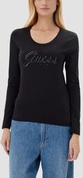 GUESS Czarny damski longsleeve Embro Script
